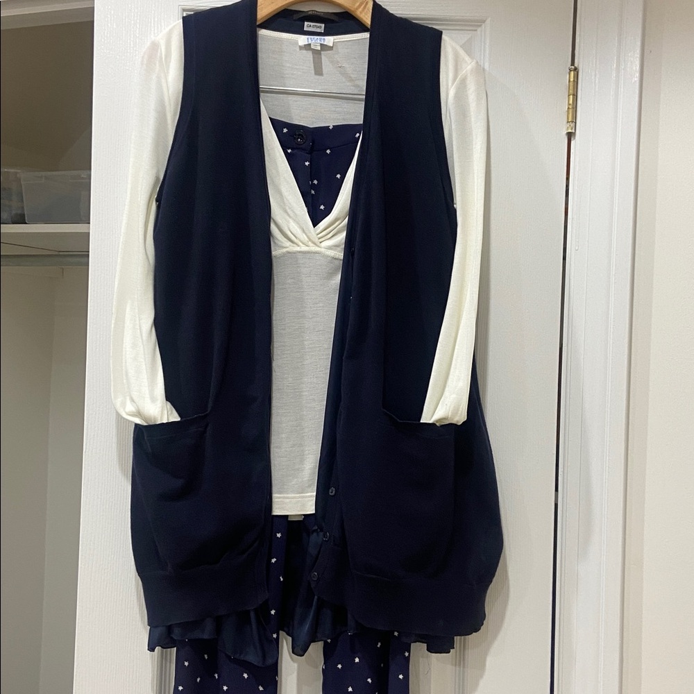 Lined cotton knit vest